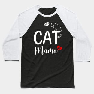 Cat Mama Baseball T-Shirt